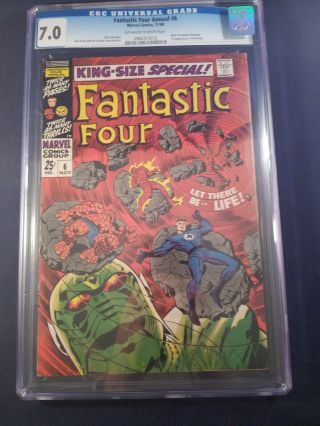 Fantastic Four Annual 6 1968 Cgc 7.  0 1st Annihilus & F.  Richards Hot Comic Key