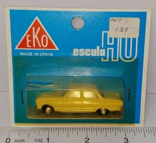 Vintage 1/86 Ho Scale Eko Ford Falcon Yellow