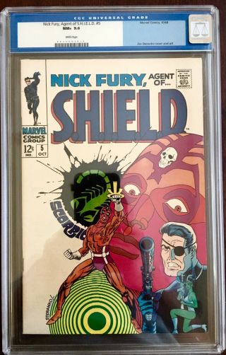 Nick Fury Agent Of Shield 5 Cgc 9.  6 (nm, ) White Pages,  Classic Steranko Cover