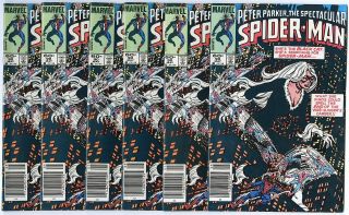 Spectacular Spider - Man 90 (6 Copies) Avg.  Vf,  8.  5 1st Black Costume 1984