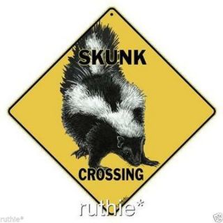 Skunk Metal Crossing Sign 16 1/2 " X 16 1/2 " Diamond Shape Made In Usa 253