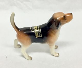 Rare 1953 Hagen Renaker Standing Belle Beagle With Full Name/date Sticker Intact