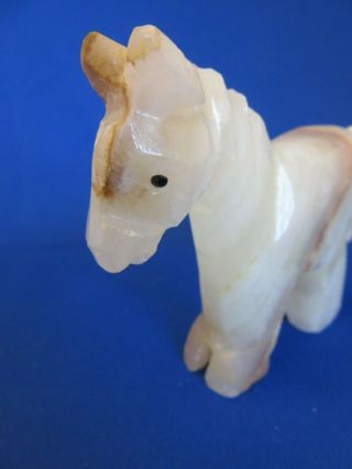 Vintage Hand Carved Alabaster - Marble - Onyx Horse