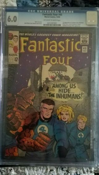 Marvel Comics Fantastic Four 45 Cgc 6.  0 1st Appearance Of The Inhumans