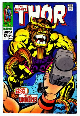 The Mighty Thor 155 In Vf - A 1968 Marvel Comic Jack Kirby & Stan Lee