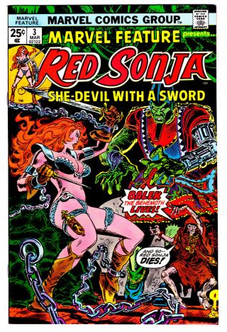 Marvel Feature Presents Red Sonja 3 In Near - A 1976 Marvel Comic