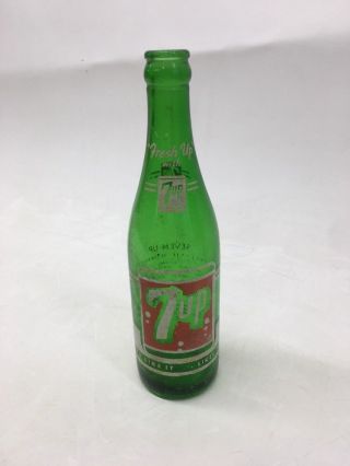 Rare Vintage 1959 7 - Up Soda Glass Bottle 12 Fl Oz,  60 Year Old Glass Bottle