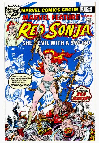 Marvel Feature Presents Red Sonja 4 In Near - A 1976 Marvel Comic