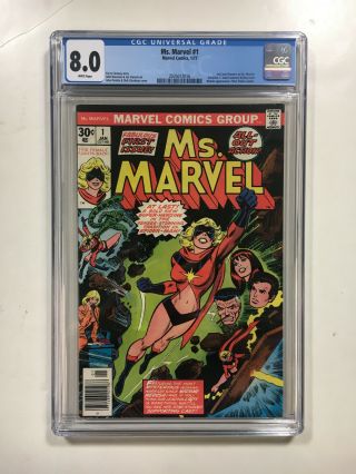 Ms Marvel 1 Cgc 8.  0 Vf Marvel Comic 1977 1st Carol Danvers