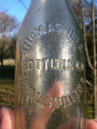 Rare Vintage Old Thomasville Bottling Co Clear Soda Bottle from Thomasville NC 2