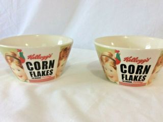 2 Vintage 2006 Kellogg ' s Corn Flakes Bowls The HK Kellogg Cereal 100 yr 3
