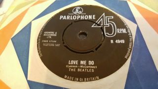 The Beatles Love Me Do Uk Parlophone R4983 1st Black 1n 1n Nr Ex