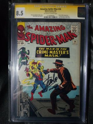 The Spider - Man 26 Cgc 8.  5 Ss Stan Lee 1st Appearance Patch,  Crime Mster
