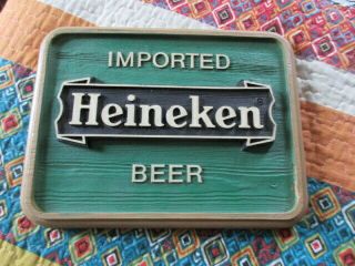 Vintage Heineken Beer Imported Beer Sign 1984 Embossed Lettering 12x10
