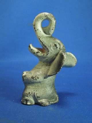 Vintage Figural Cast Iron Laughing Elephant Republican Bottle Opener W/ Paint