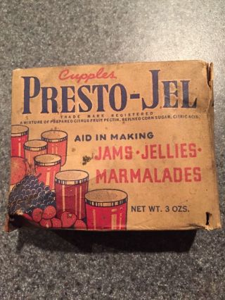 Vintage Full Presto - Jel Fruit Jams Jellies 1940s Food Advertising 3 Oz