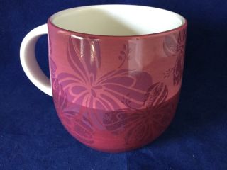 Starbucks 2011 Purple Floral Hand Painted Coffee Mug / Tea Cup - Ships