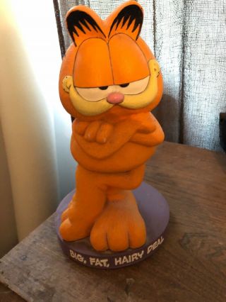 Garfield The Cat " Big,  Fat,  Hairy Deal " Vintage Statue W Box 10 "