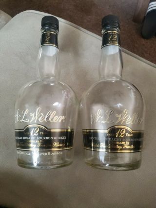 Empty W.  L.  Weller 12 Year Old Bourbon Bottle Old Style Kentucky Bourbon Whiskey