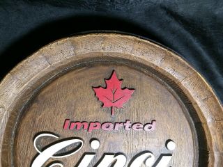 Vintage CINCI Imported Canadian Cream Lager Beer Barrel Top Wall Sign Cincinnati 4