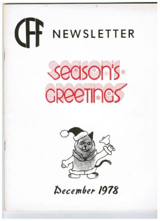 Rare Dec 1978 Cff Newsletter Cat Fanciers 