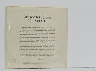 1981 BEN WEBSTER King of the Tenors JAPAN VINYL JAZZ LP Norman Granz 2