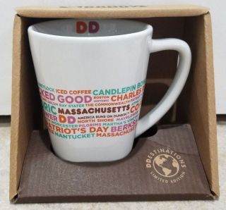 Dunkin Donuts Massachusetts Coffee Mug Boston Nantucket Vineyard Vintage Rare