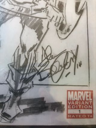 Captain America number 1 Allen Bellman sign And sketch art CGC 9.  4 2