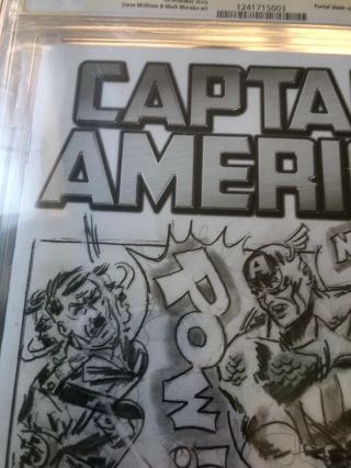 Captain America number 1 Allen Bellman sign And sketch art CGC 9.  4 4