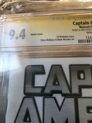 Captain America number 1 Allen Bellman sign And sketch art CGC 9.  4 7