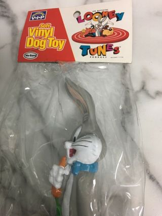 Vintage Looney Tunes Bugs Bunny Soft Vinyl Dog Toy Vo - Toys In Package