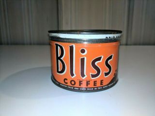 Vintage Bliss Coffee Can Advertising Key Wind Tin