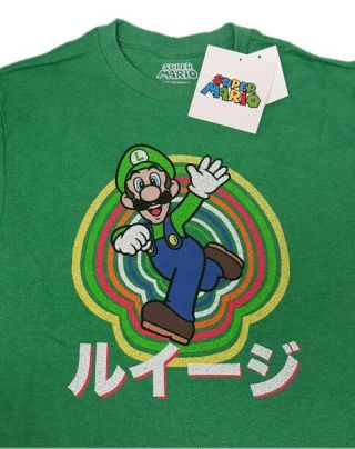 Isaac Morris Nintendo Mario Luigi Colors Men Green Tee T - Shirt Ymsm110893