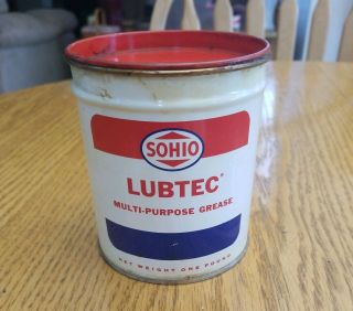 Vintage Sohio Lubtec Multi - Purpose - Grease Can