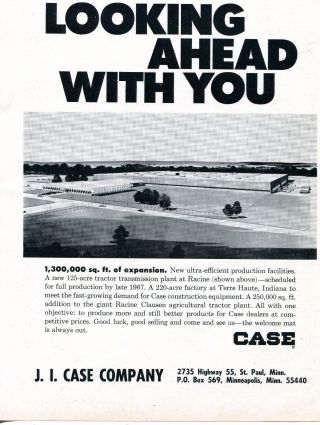 1968 Dealer Print Ad Of Ji Case Tractor Transmission Plant In Racine Clausen Wi