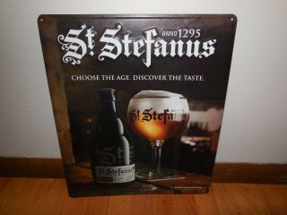 (l@@k) St Stefanus Beer Tin Sign Bar Pub Game Room Man Cave Belgian Craft Rare