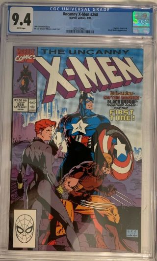 Uncanny X - Men 268 Cgc 9.  4 Nm Captain America Black Widow Jim Lee Marvel