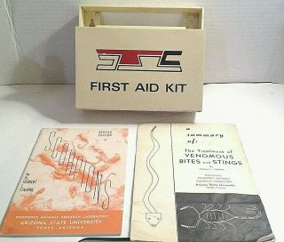 Vintage First Aid Kit Plastic Kit With Snake Bite Kit Medicine & First Aid