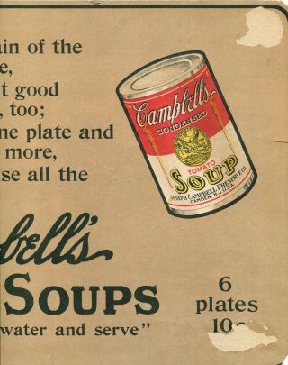 c1910 Antique Campbell ' s Soup Sign Campbell Kids - half missing 4
