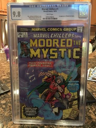 Marvel Chillers 1 Cgc 9.  8 White Pages First Appearance Of Modred The Mystic
