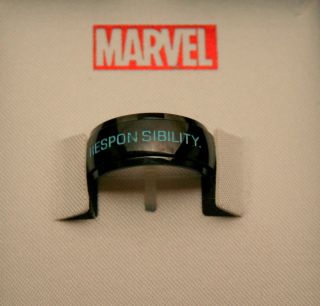 Marvel Comics Spider - Man Ring Great Power Comes Great Responsibility Nos Box