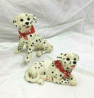 Dalmatian Dogs Vintage Pair Enesco Bandannas Dalmation Spotted Dog Kathy Wise