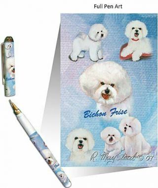 Bichon Frise Dog Designer Pen Set - 2 Pens - In Gift Box By Ruth Maystead