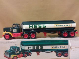 Vintage 1977 Hess Fuel Oils Truck Toy Tanker W/ Box,  Instructions