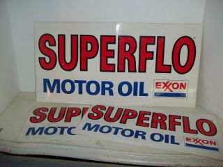 Set Of 3 Vintage Motor Oil Advertising Stickers Exxon Brand In Us