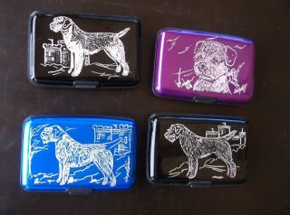 Border Terrier - Hand Engraved Stainless Credit Card Wallet By Ingrid Jonsson.
