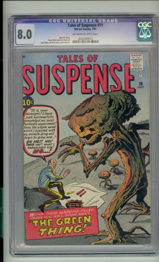 Tales Of Suspense 19 Cgc 8.  0 Vf Unrestored Atlas Marvel Scarce Ow/w Pages