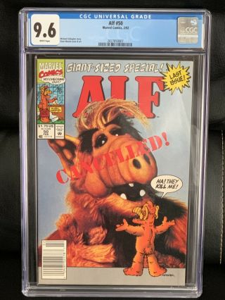Alf 50 Cgc 9.  6 (marvel 1992) Giant - Sized Special Last Issue Nbc Tv Series Nm,