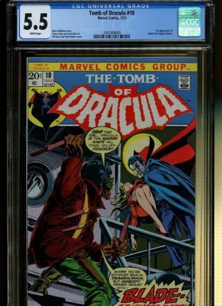 Tomb Of Dracula 10 Cgc 5.  5 | Marvel 1973 | 1st Blade The Vampire Slayer.