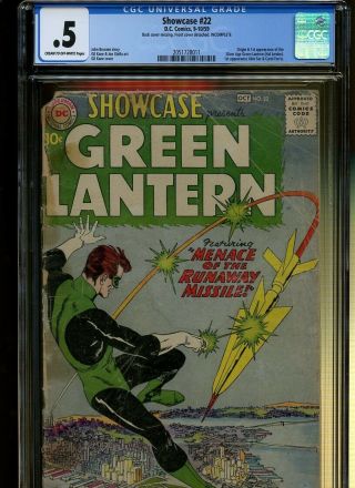 Showcase 22 Cgc 0.  5 | Origin & 1st Sa Green Lantern.  1st Abin Sur & Carol Ferris